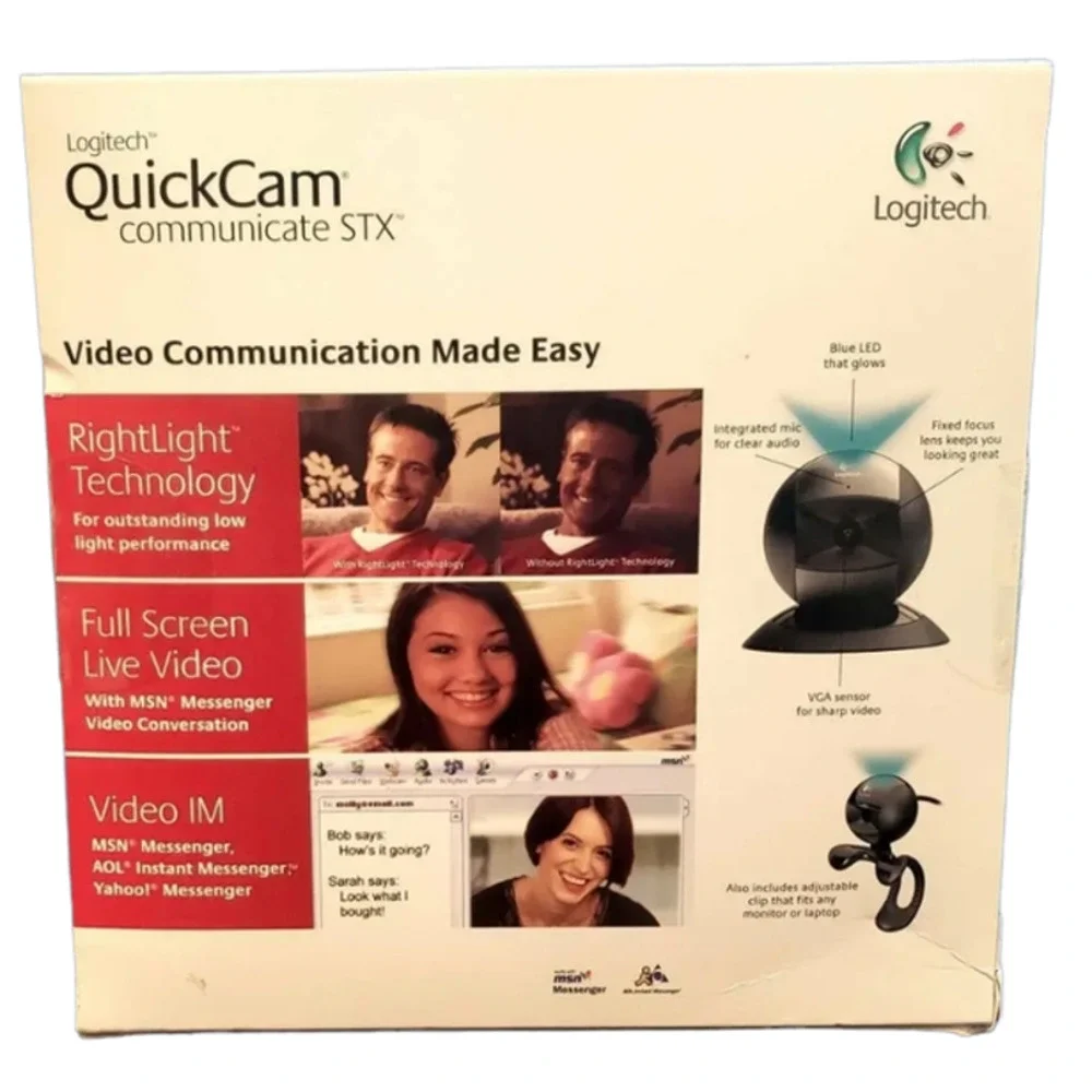 NOS New Factory Sealed Logitech QuickCam Communicate STX WebCam